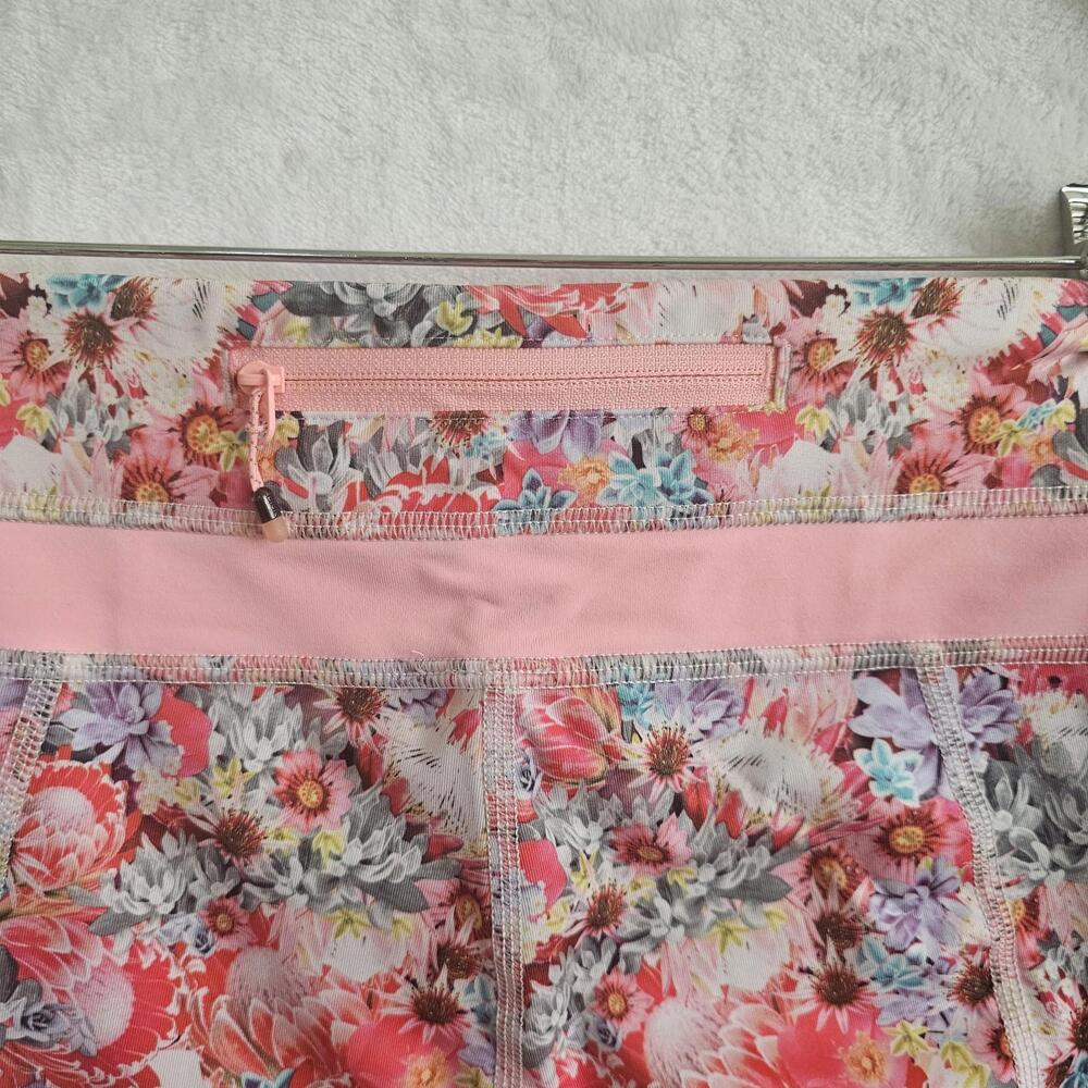 Lululemon Flowabunga Run Inspire Cropped Floral Print Leggings Pink Size 8 - Picture 9 of 11